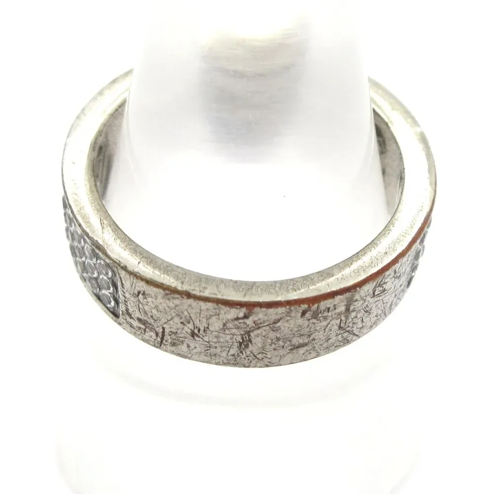 Fendi Ring Silver Clear Hardware Rhinestones